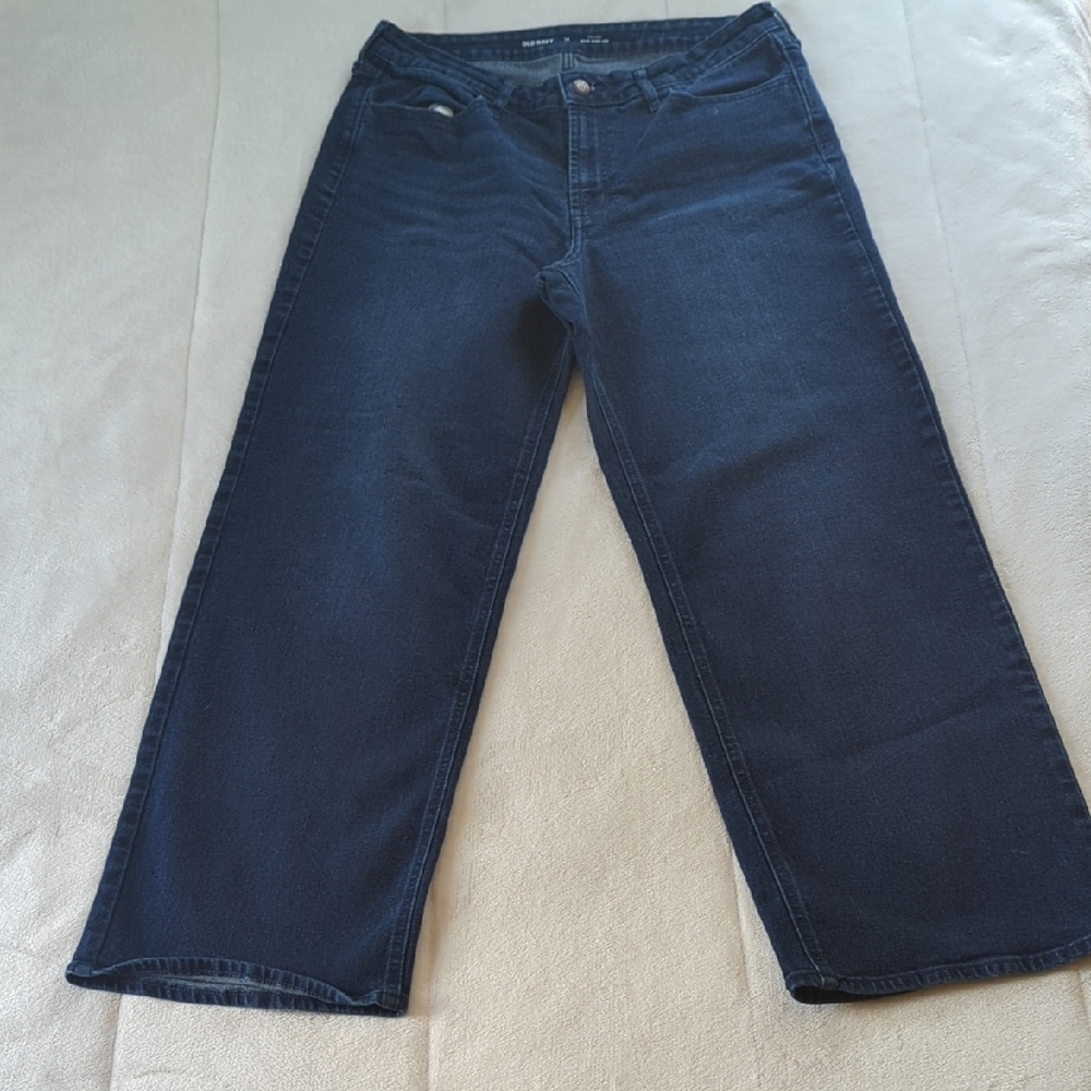 Old Navy Women's Straight Leg Dark Blue Jeans